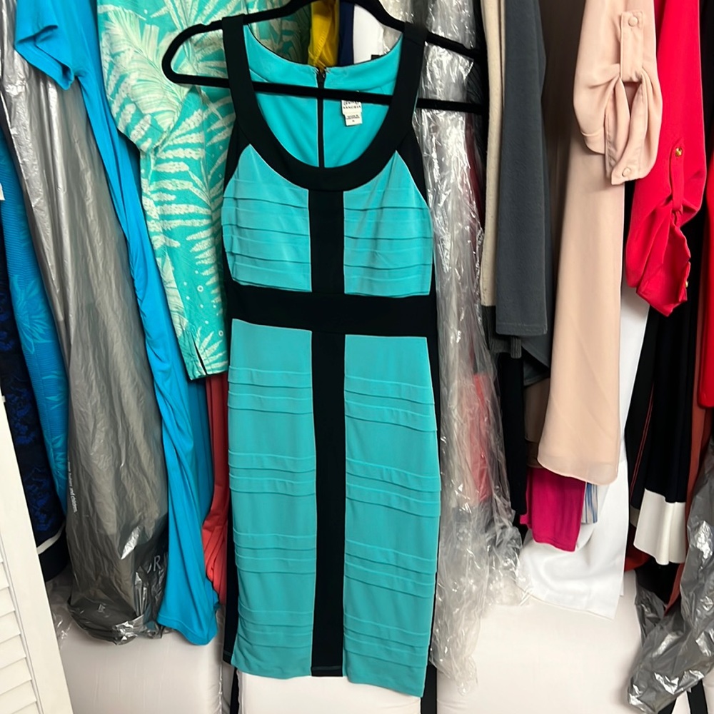 Beautiful sangria teal and black womens dress size 8